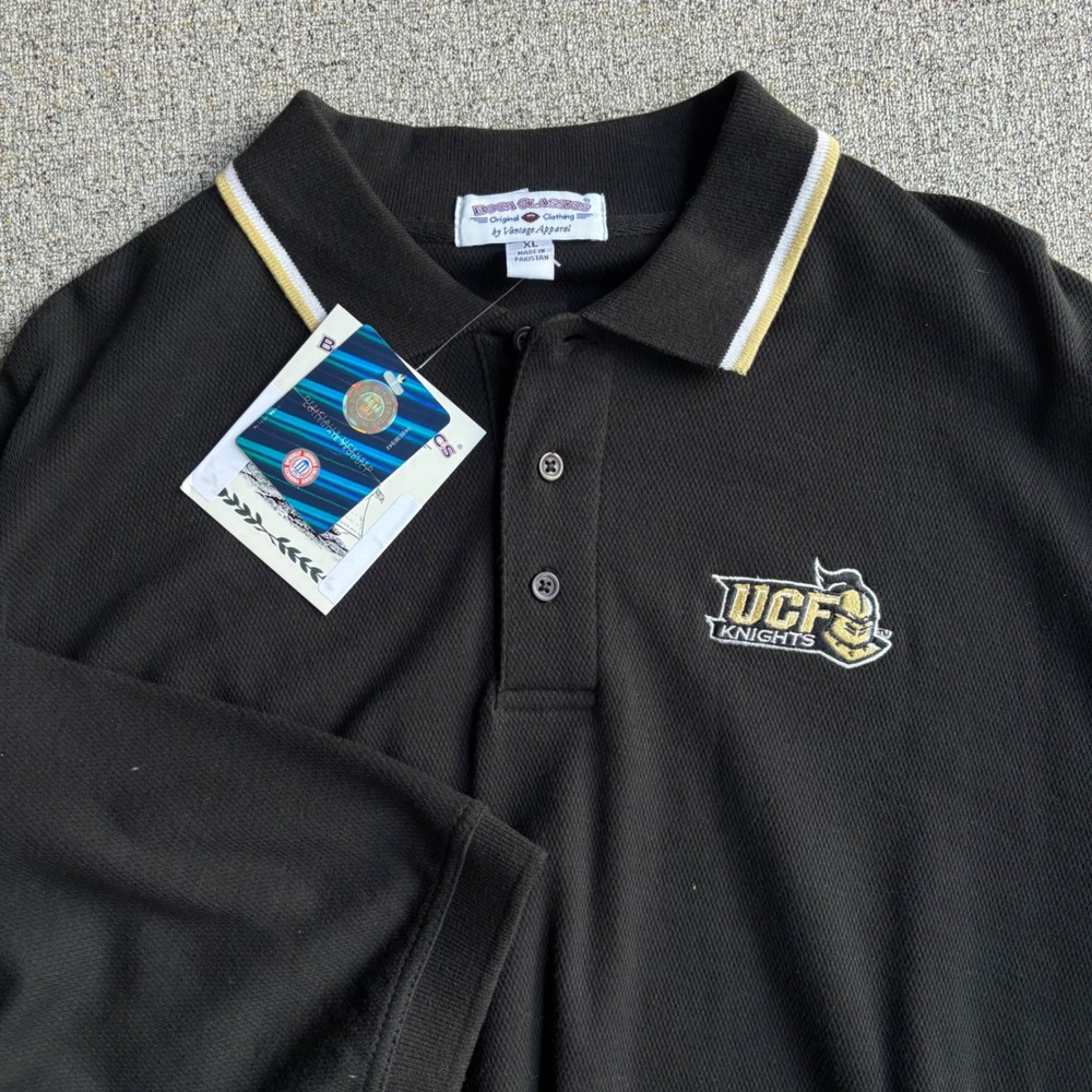 Boca Classics Polo Shirt Mens XL Black UCF Knights Collegiate Embroidered Pique